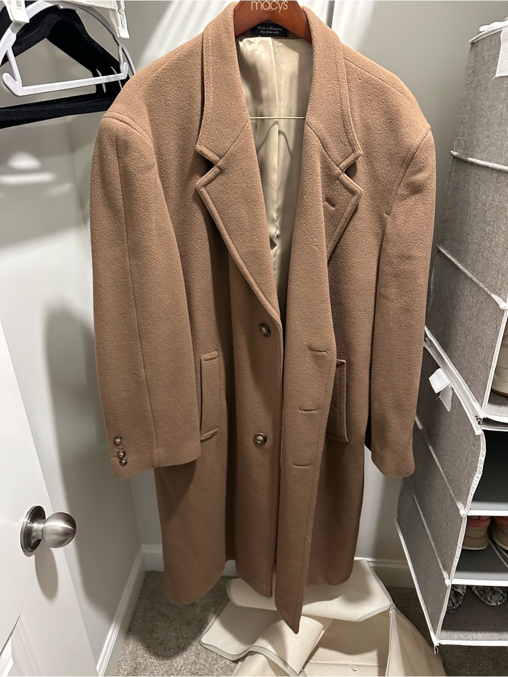 Ralph Lauren Tan Wool Long Trench Coat
